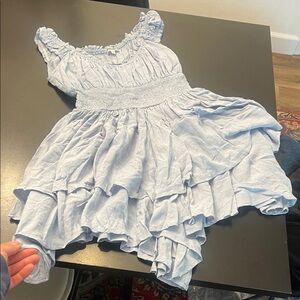 Light Blue Ruffled Dress
